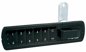 CompX Timberline Pearl Matte Black 7/16" Left Hand Mount Push Button Electronic Lock - SKU: PRLK-M-L-1-BK