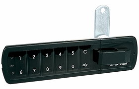 CompX Timberline Pearl Matte Black 1 3/16" Left Hand Mount Push Button Electronic Lock - SKU: PRLK-M-L-3-BK