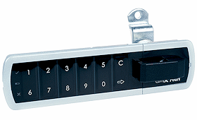 CompX Timberline Pearl Satin Silver 1 3/4" Left Hand Mount Push Button Electronic Lock - SKU: PRLK-M-L-5