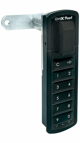 CompX Timberline Pearl Matte Black 1 3/16" Top Vertical Mount Push Button Electronic Lock - SKU: PRLK-M-T-3-BK