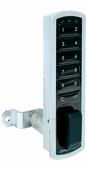 CompX Timberline Pearl Satin Silver 7/16" Vertical Mount Push Button Electronic Lock - SKU: PRLK-M-V-1