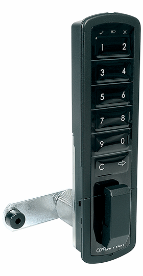 CompX Timberline Pearl Matte Black 5/8" Vertical Mount Push Button Electronic Lock - SKU: PRLK-M-V-2-BK