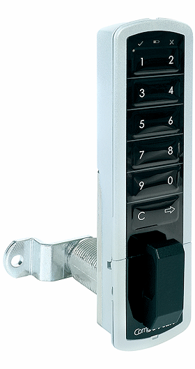 CompX Timberline Pearl Satin Silver 5/8" Vertical Mount Push Button Electronic Lock - SKU: PRLK-M-V-2