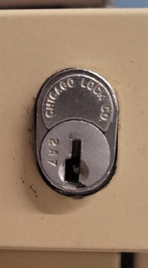 Chicago Lock Co 2A7 File Cabinet Lock Key