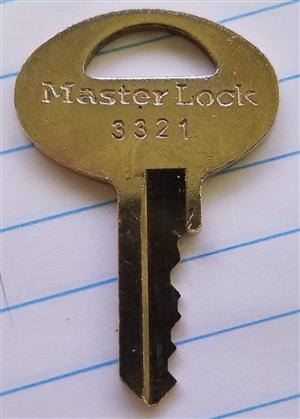 Master Lock Padlock Key 3321