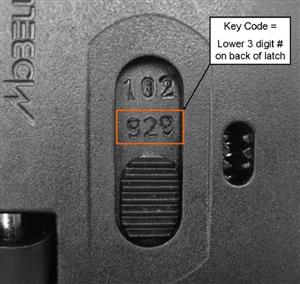 Mobella Southco 929 Back of Latch Lock Code