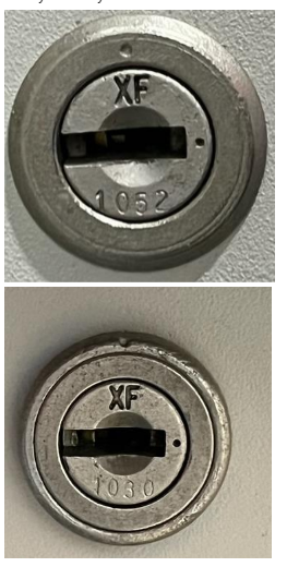 Steelcase XF1052 and XF1030 File Lock Keys