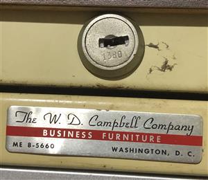 W.D. Campbell 1380 Cabinet Lock Key